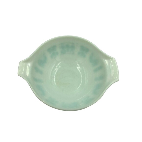Pyrex 2.5QT Cinderella Mixing Bowl 443 Turquoise White REVERSE Amish Butterprint - Picture 5 of 10